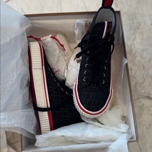 Christian Louboutin Pedro Logo Jacquard High top sneakers shoes EU40.5 $995